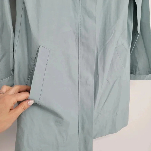 Eileen Fisher Petites Hidden Hood Rain Jacket lightweight blue size Xsmall - Picture 5 of 8